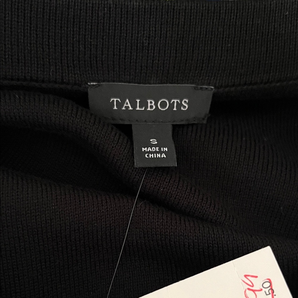 Talbots Black Crew Neck Sweater with Button Details - Picture 2 of 4